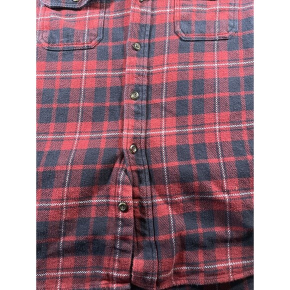 Orvis Men's 100% Cotton Flannel Button Work Shirt Red/Navy Plaid • Extra Large - Picture 3 of 6